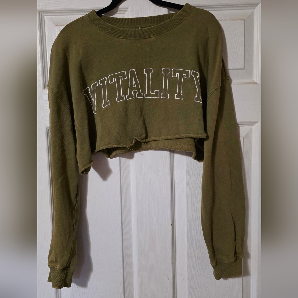 Vitality Olive Green Crop Top
